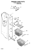 FREEZER LINER PARTS Diagram and Parts List for ID2GFGXRS01  Whirlpool Refrigerator