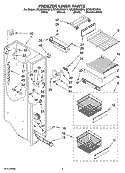 FREEZER LINER PARTS Diagram and Parts List for GC3SHEXNT16  Whirlpool Refrigerator