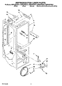 REFRIGERATOR LINER PARTS Diagram and Parts List for KSRP25FTSS01  KitchenAid Refrigerator