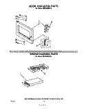 DOOR AND LATCH, WIRING HARNESS Diagram and Parts List for MW1500XP0  Whirlpool Microwave