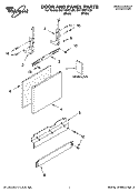 DOOR AND PANEL PARTS Diagram and Parts List for GU1108XTLB1  Whirlpool Dishwasher