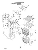 FREEZER LINER PARTS Diagram and Parts List for KSRJ22IMST00  KitchenAid Refrigerator
