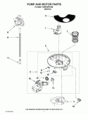 PUMP AND MOTOR PARTS Diagram and Parts List for 7WDF530PAYM0  Whirlpool Dishwasher