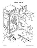 LINER PARTS Diagram and Parts List for W8RXNGMWQ04  Whirlpool Refrigerator