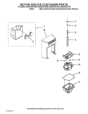 MOTOR AND ICE CONTAINER PARTS Diagram and Parts List for GSS30C7EYF00  Whirlpool Refrigerator