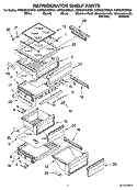 REFRIGERATOR SHELF PARTS Diagram and Parts List for KSRS25CSSS01  KitchenAid Refrigerator