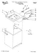 TOP AND CABINET, LITERATURE Diagram and Parts List for LXR7133JQ1  Whirlpool Washer