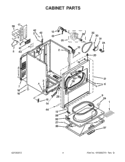 CABINET PARTS Diagram and Parts List for WED4900XW2  Whirlpool Dryer