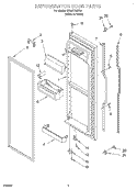 REFRIGERATOR DOOR Diagram and Parts List for 3XART725F03  Whirlpool Refrigerator