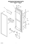 REFRIGERATOR DOOR Diagram and Parts List for 5VED7GTKKT00  Whirlpool Refrigerator
