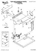 TOP AND CONSOLE PARTS Diagram and Parts List for LEB6000PQ1  Whirlpool Dryer
