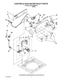 CONTROLS AND WATER INLET PARTS Diagram and Parts List for 3LWTW4840YW0  Whirlpool Washer