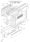 DOOR AND DRAWER Diagram and Parts List for KERI500HAL1  KitchenAid Range