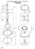 AGITATOR, BASKET AND TUB Diagram and Parts List for LLR5144BQ0  Whirlpool Washer