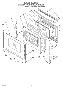DOOR PARTS Diagram and Parts List for GR440LXLP0  Whirlpool Range