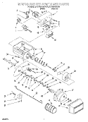 MOTOR AND ICE CONTAINER Diagram and Parts List for 8ED22PQXDW01  Whirlpool Refrigerator