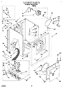 CABINET Diagram and Parts List for RGL3612BW2  Roper Dryer