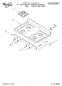 COOKTOP Diagram and Parts List for SF362BEGQ1  Whirlpool Range