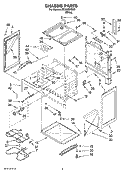 CHASSIS PARTS Diagram and Parts List for RF260BXSW2  Whirlpool Range