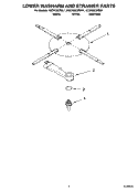 LOWER WASHARM AND STRAINER PARTS Diagram and Parts List for KUDK02CRBS1  KitchenAid Dishwasher