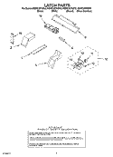 LATCH Diagram and Parts List for KEMC307KBS0  KitchenAid Microwave Oven Combo