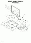 WASHER TOP AND LID PARTS Diagram and Parts List for YWET3300SQ2  Whirlpool Washer Dryer Combo
