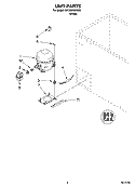 UNIT PARTS, OPTIONAL PARTS (NOT INCLUDED) Diagram and Parts List for EH150FXRQ00  Whirlpool Freezer