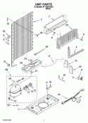 UNIT PARTS Diagram and Parts List for RT14DKXSQ01  Roper Refrigerator