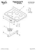 COOKTOP PARTS Diagram and Parts List for GR475LXLS1  Whirlpool Range