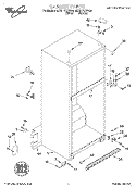 CABINET Diagram and Parts List for 8ET21PKXFW00  Whirlpool Refrigerator