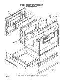 DOOR AND DRAWER Diagram and Parts List for RE960PXVN5  Whirlpool Range