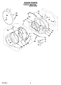 DOOR PARTS, OPTIONAL PARTS (NOT INCLUDED) Diagram and Parts List for WGD9500TU0  Whirlpool Dryer