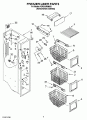 FREEZER LINER PARTS Diagram and Parts List for KSRS25RSMS03  KitchenAid Refrigerator