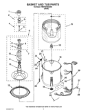 BASKET AND TUB PARTS Diagram and Parts List for 7MWTW1604AW0  Whirlpool Washer