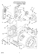 BULKHEAD Diagram and Parts List for GGQ9858JQ0  Whirlpool Dryer