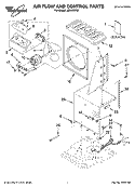 AIR FLOW AND CONTROL PARTS Diagram and Parts List for AD40DSR0  Whirlpool Dehumidifier