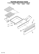 DRAWER AND RACK PARTS, OPTIONAL PARTS (NOT INCLUDED) Diagram and Parts List for GW397LXUS0  Whirlpool Range