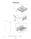 DISHRACK Diagram and Parts List for DU7400XS0  Whirlpool Dishwasher