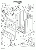 CABINET PARTS Diagram and Parts List for 3XWED5705SW2  Whirlpool Dryer