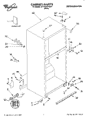 CABINET, LITERATURE Diagram and Parts List for 5ET8GTKXKQ00  Whirlpool Refrigerator