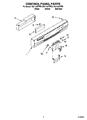 CONTROL PANEL PARTS Diagram and Parts List for DU1145XTPB1  Whirlpool Dishwasher