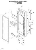 REFRIGERATOR DOOR PARTS Diagram and Parts List for SS25HFXMS00  Whirlpool Refrigerator