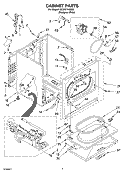 CABINET PARTS Diagram and Parts List for CGDS774MQ0  Crosley Dryer