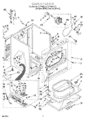 CABINET Diagram and Parts List for LGT8858DQ1  Whirlpool Dryer