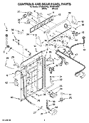 CONTROLS AND REAR PANEL PARTS Diagram and Parts List for WTW5500ST2  Whirlpool Washer