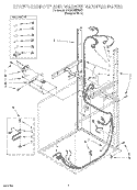 DRYER SUPPORT AND WASHER HARNESS Diagram and Parts List for BYCWD6274W0  Crosley Washer Dryer Combo