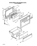 OVEN DOOR AND DRAWER Diagram and Parts List for SF370PEWW3  Whirlpool Range