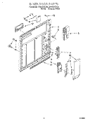 INNER DOOR Diagram and Parts List for DU806CWDB5  Whirlpool Dishwasher