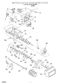 MOTOR AND ICE CONTAINER Diagram and Parts List for 3XART732GW00  Whirlpool Refrigerator