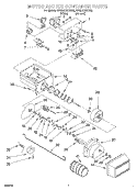 MOTOR AND ICE CONTAINER Diagram and Parts List for RS22AQXGN02  Roper Refrigerator